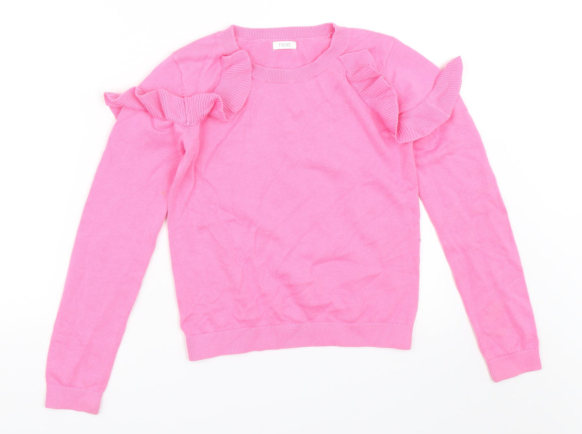 Next Girls Pink   Pullover Jumper Size 11 Years