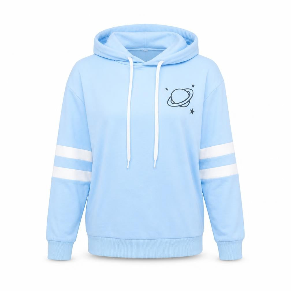 Womens Blue   Pullover Hoodie Size S