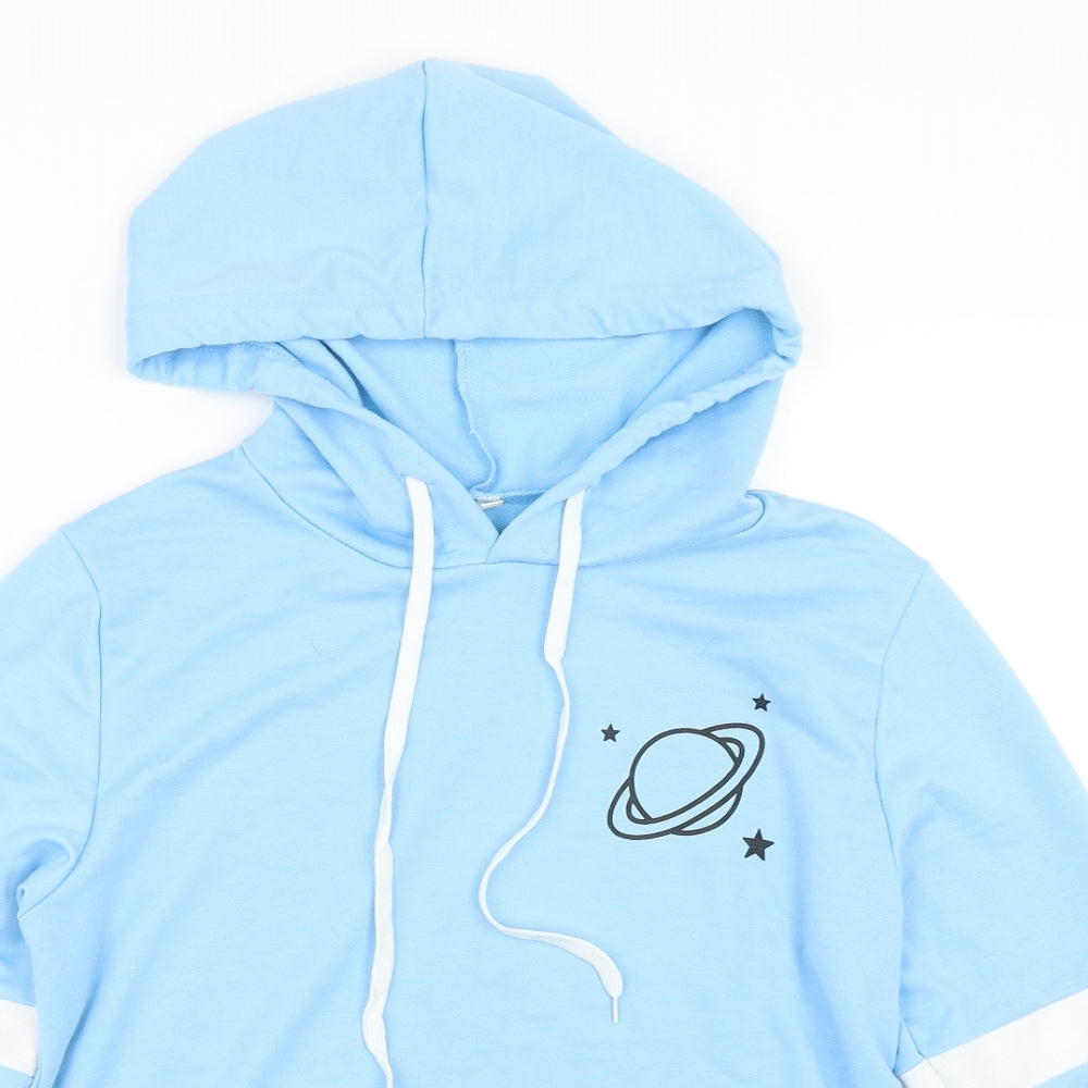 Womens Blue   Pullover Hoodie Size S