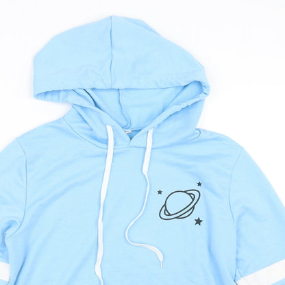 Womens Blue   Pullover Hoodie Size S