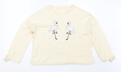 Pepper & Mint Womens Ivory   Pullover Sweatshirt Size M