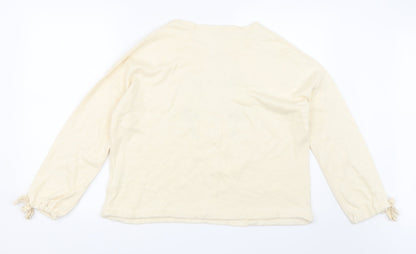 Pepper & Mint Womens Ivory   Pullover Sweatshirt Size M