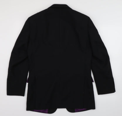 Mens UK Size 36 Charlton Gray Regular Black Suit