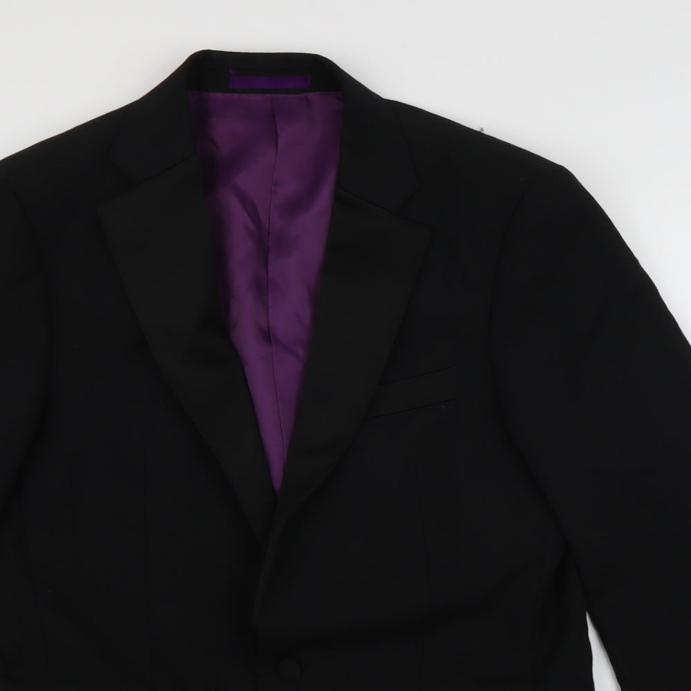 Mens UK Size 36 Charlton Gray Regular Black Suit