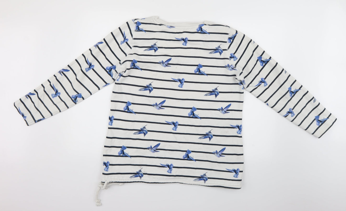 George Mens White Striped  Pullover Jumper