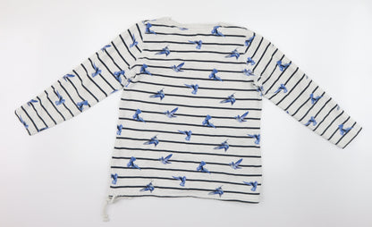 George Mens White Striped  Pullover Jumper