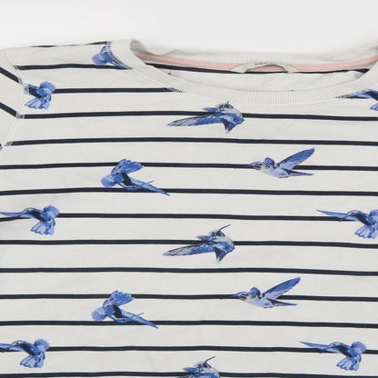 George Mens White Striped  Pullover Jumper