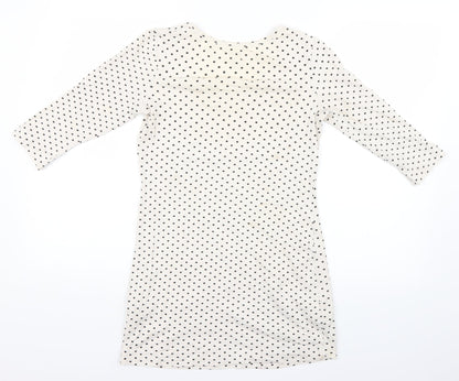 ESMARA Womens White Polka Dot  Mini  Size S