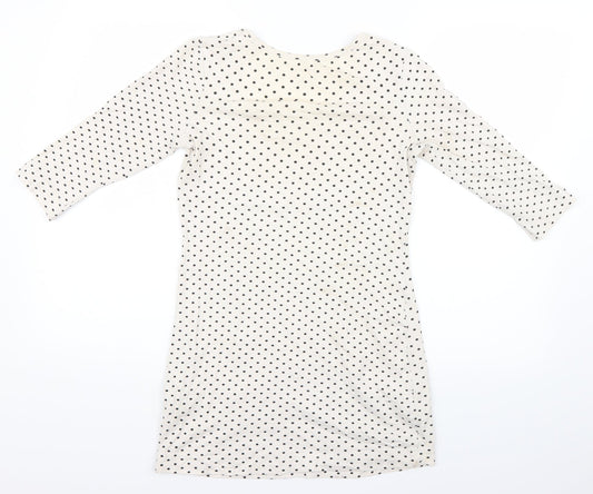 ESMARA Womens White Polka Dot  Mini  Size S