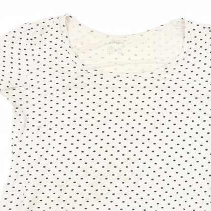 ESMARA Womens White Polka Dot  Mini  Size S