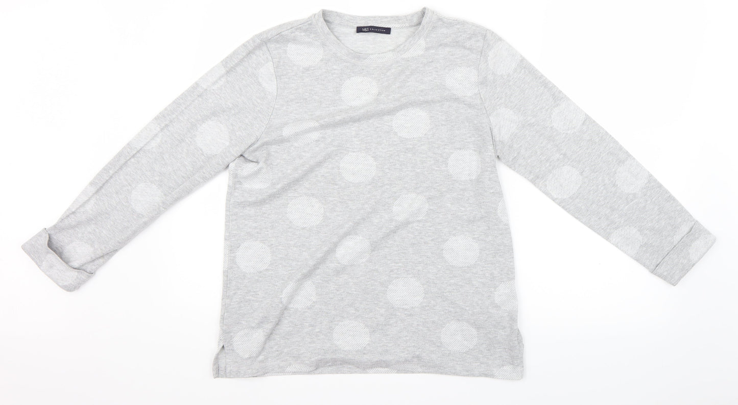 Marks and Spencer Womens Grey Polka Dot  Pullover Jumper Size 10