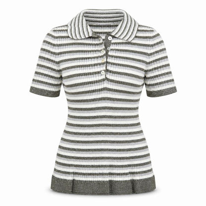 Mango Womens Grey Striped  Pullover Jumper Size L