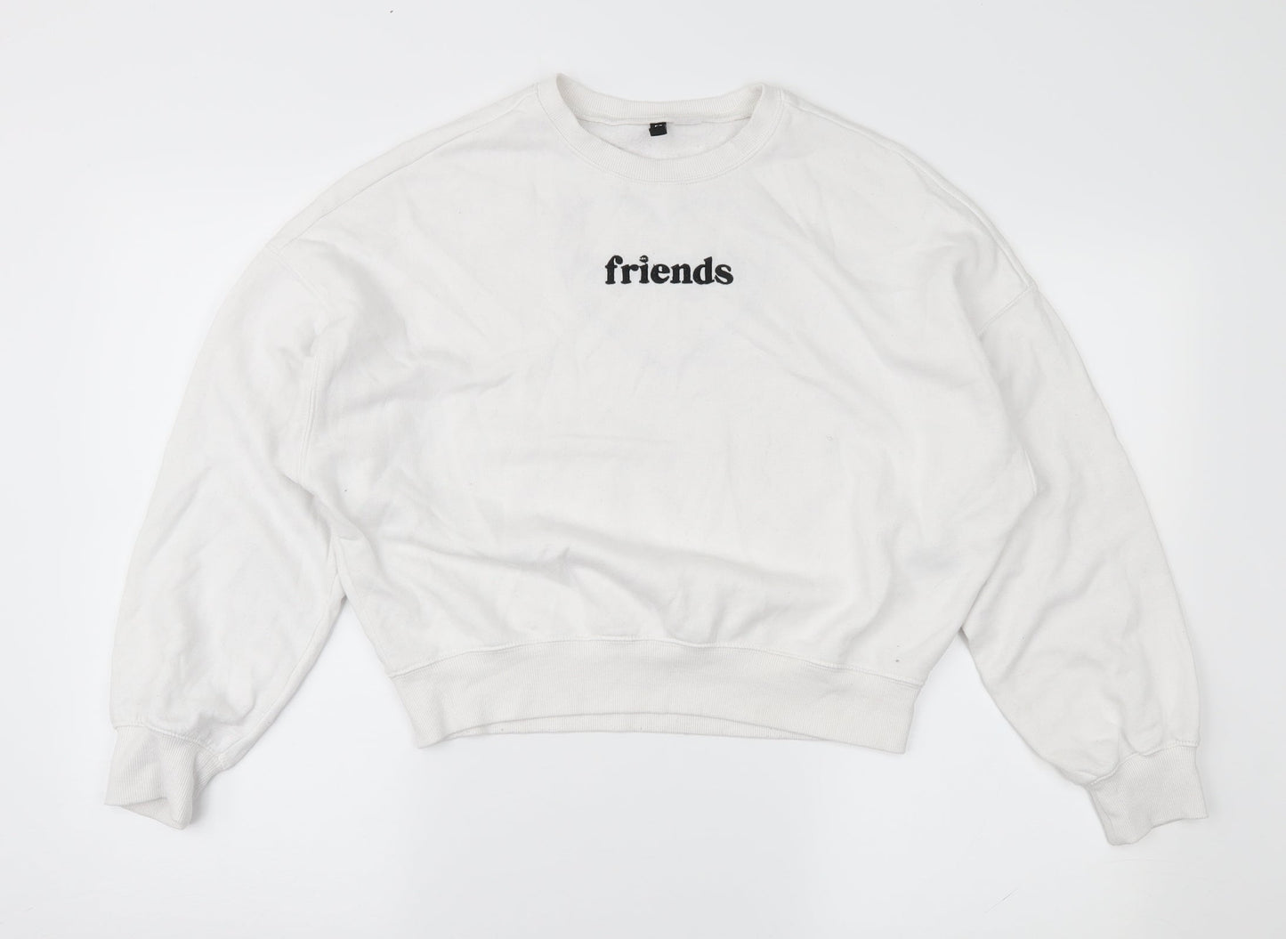 Divided Womens White   Pullover Sweatshirt Size XS