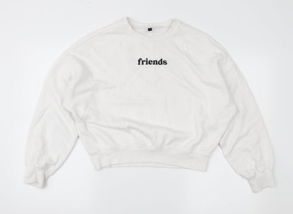 Divided Womens White   Pullover Sweatshirt Size XS