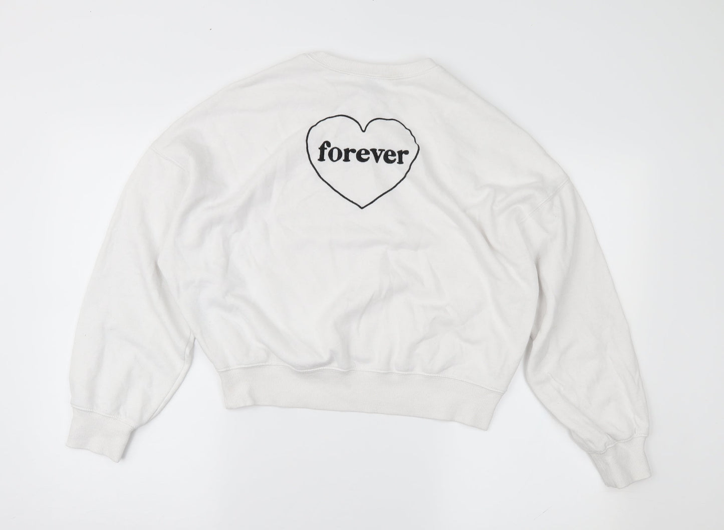 Divided Womens White   Pullover Sweatshirt Size XS