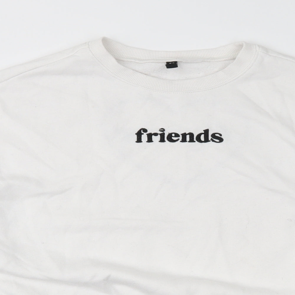 Divided Womens White   Pullover Sweatshirt Size XS