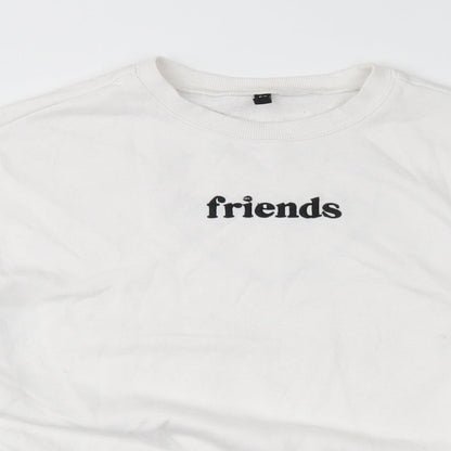 Divided Womens White   Pullover Sweatshirt Size XS