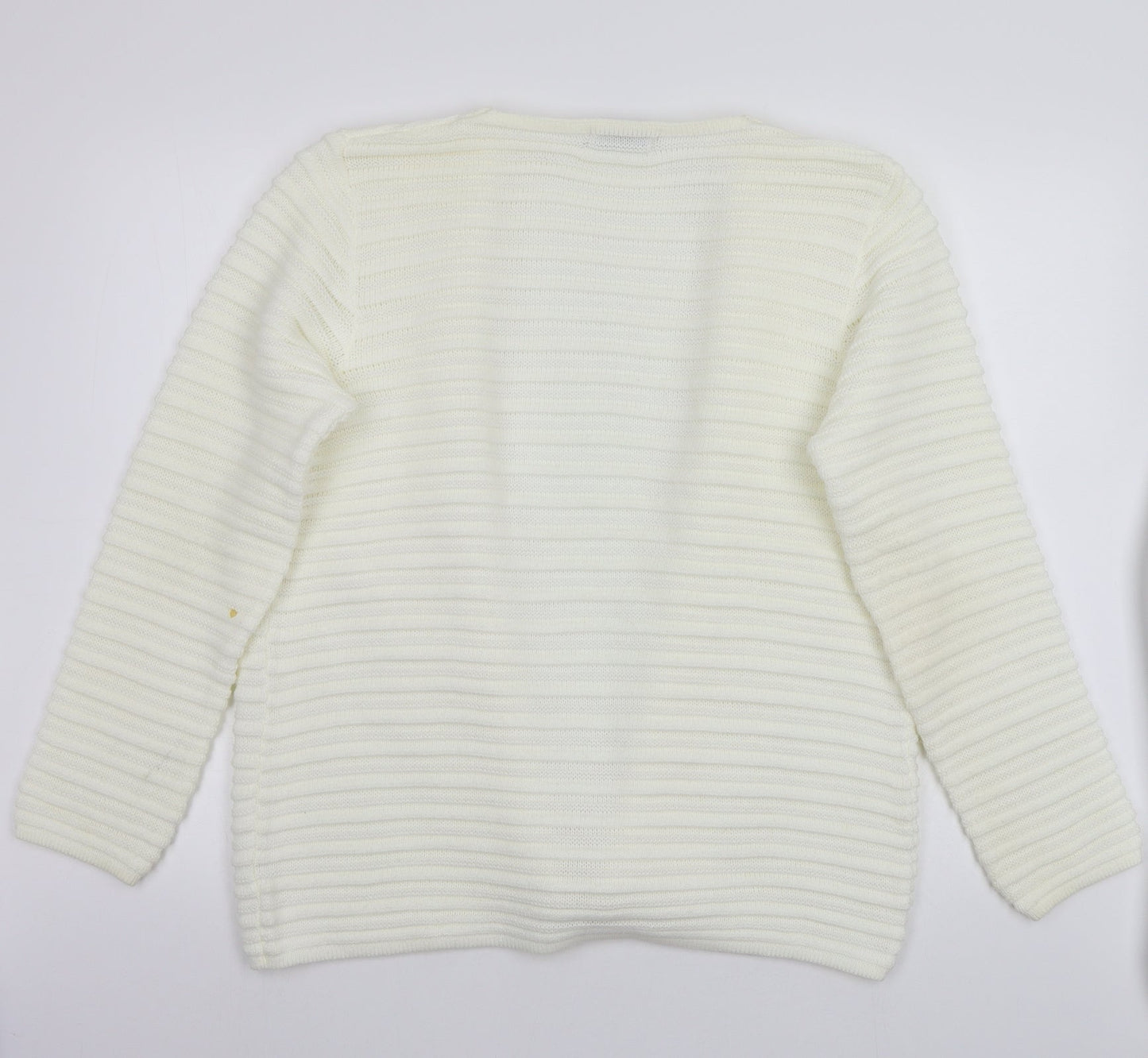 BASSINI Womens White   Cardigan Jumper Size L
