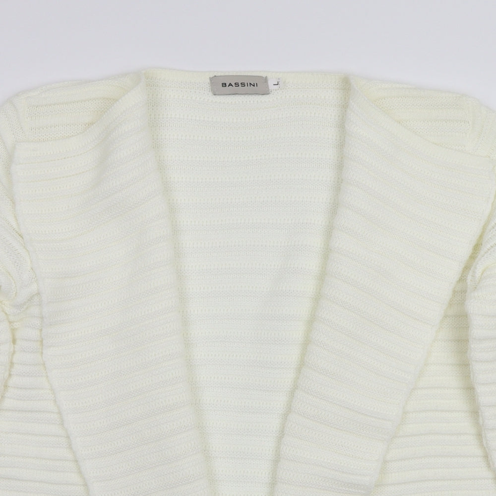BASSINI Womens White   Cardigan Jumper Size L