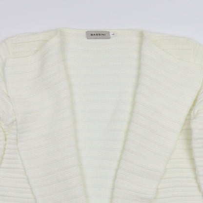 BASSINI Womens White   Cardigan Jumper Size L