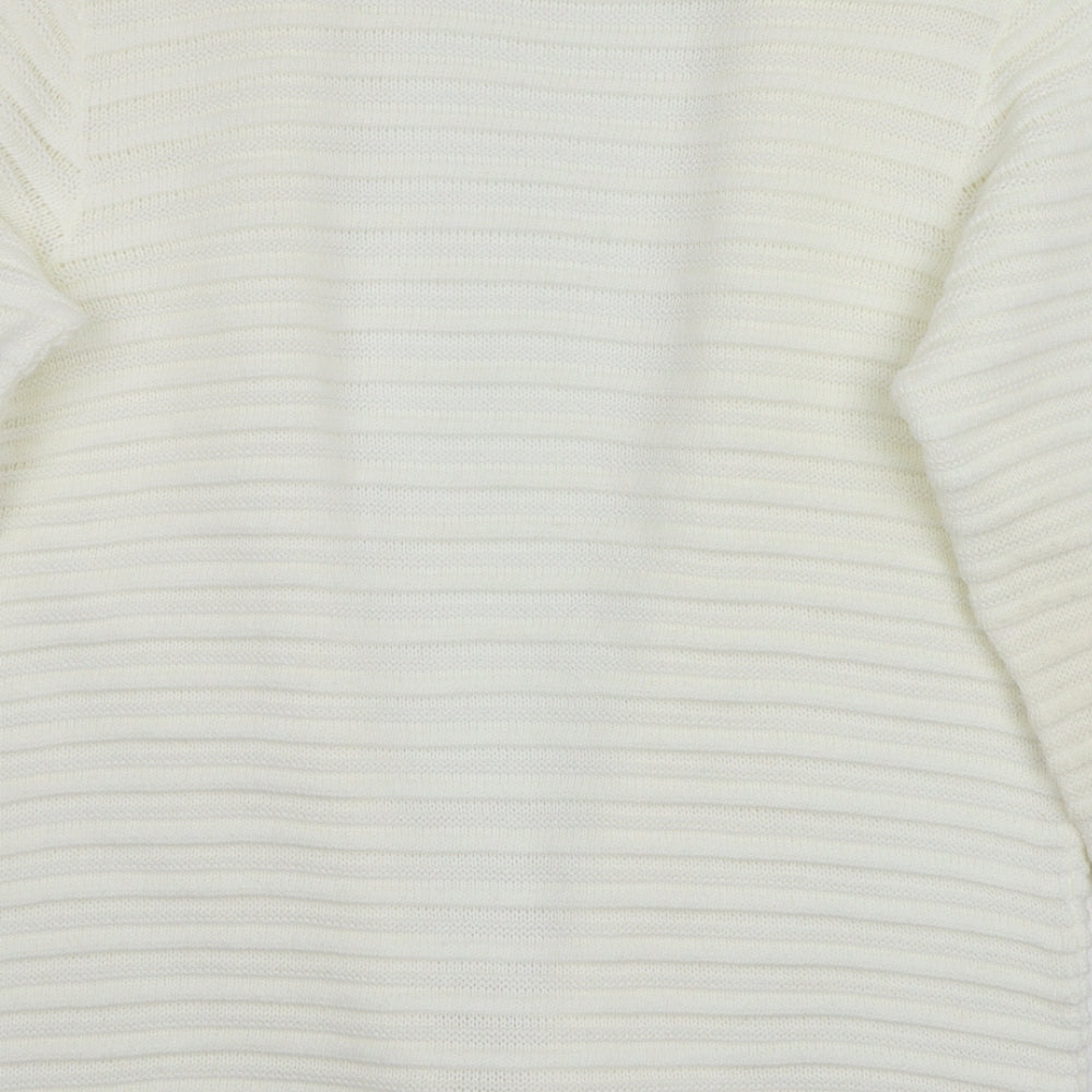 BASSINI Womens White   Cardigan Jumper Size L