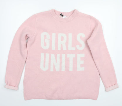 H&M Womens Pink   Pullover Jumper Size S