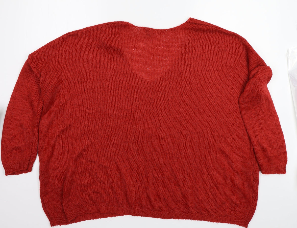 Back view of ASOS women’s red jumper, size UK 12