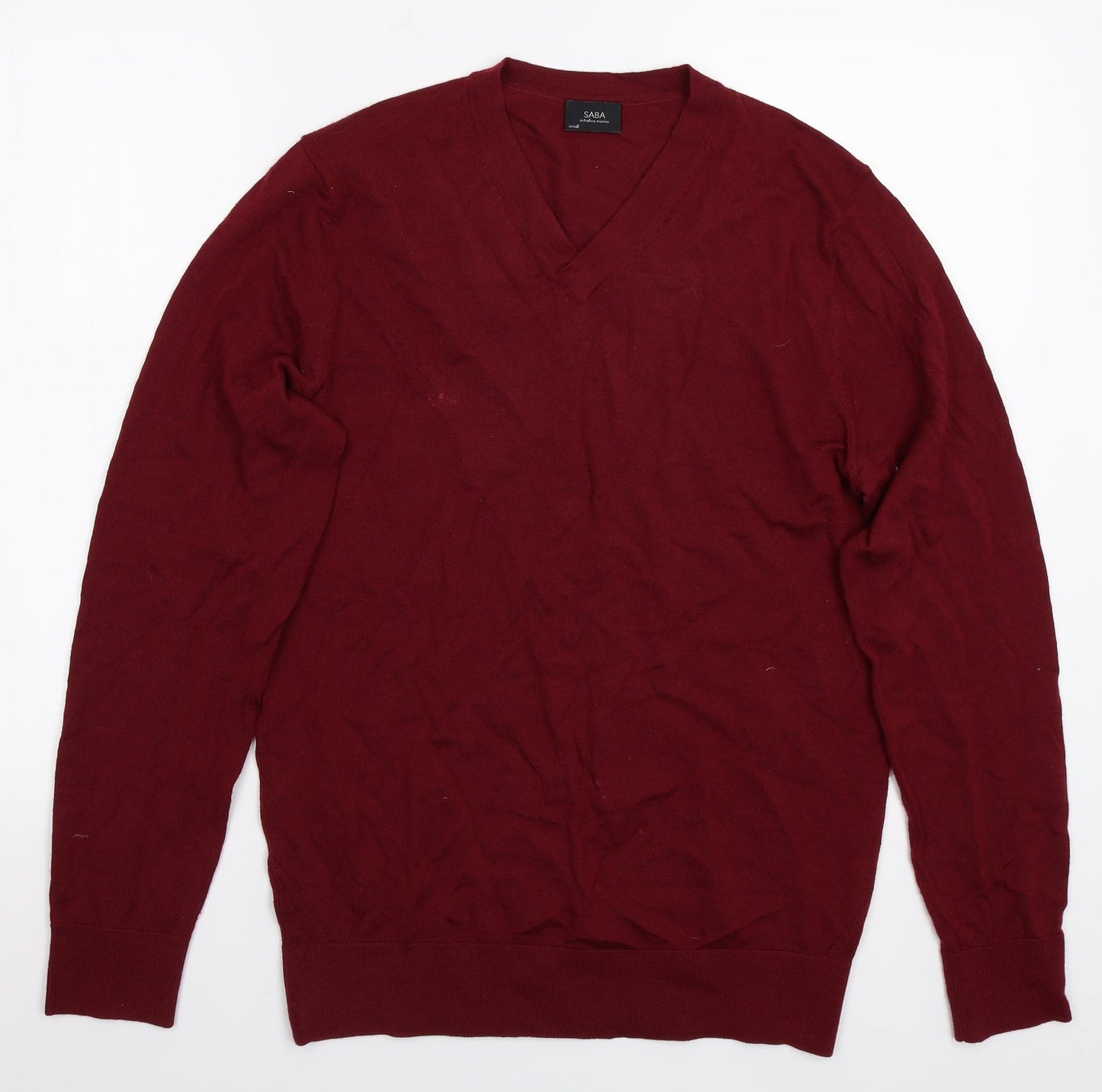 Saba Mens Red   Pullover Jumper Size S