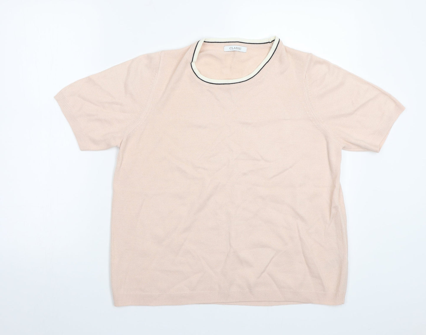 Womens UK Size 14 Marks and Spencer Pink Basic T-Shirt