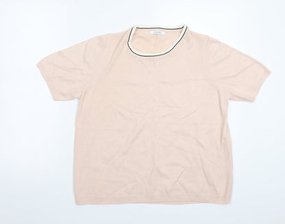 Womens UK Size 14 Marks and Spencer Pink Basic T-Shirt