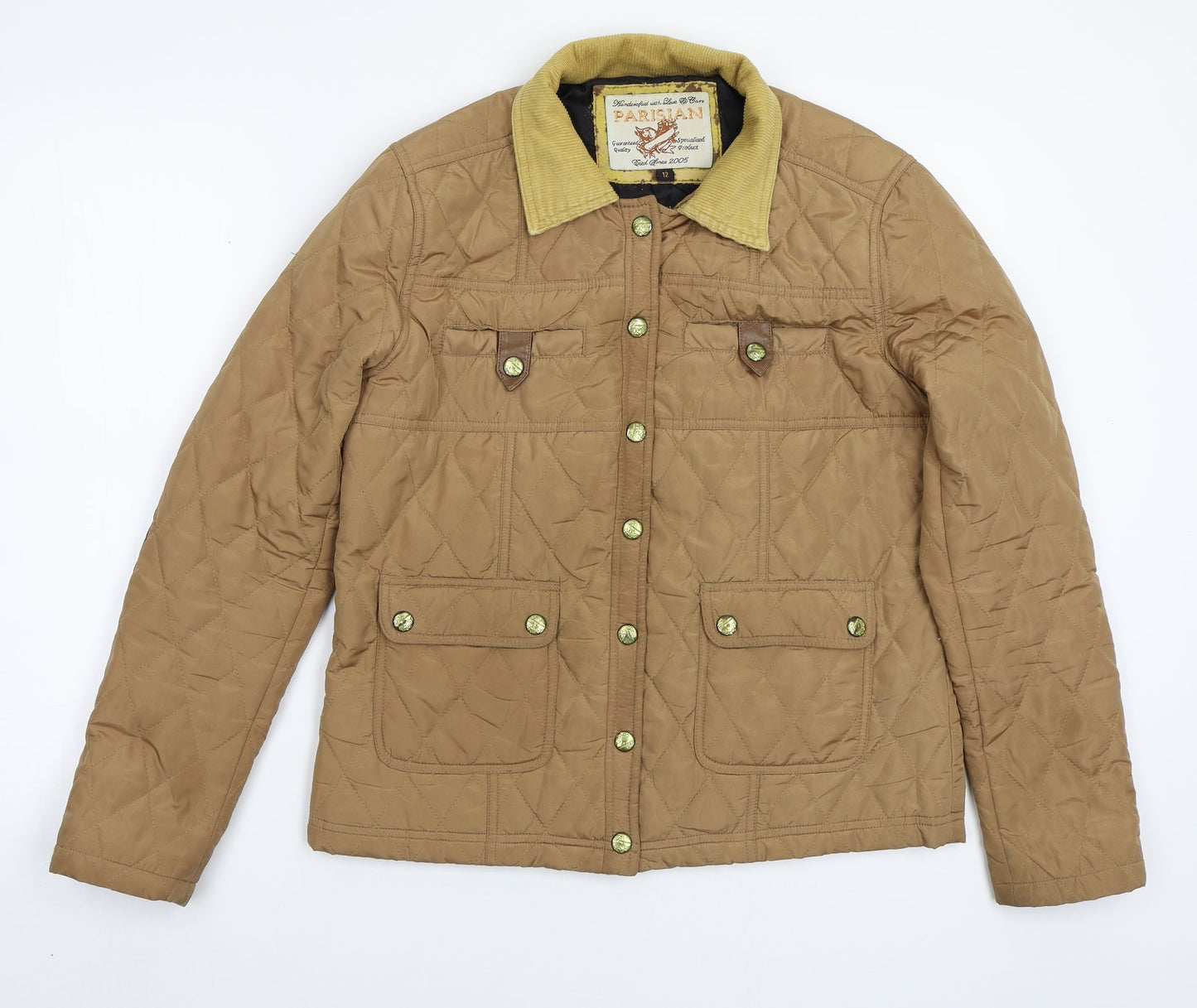 PARISIAN SIGNATURE Womens Brown   Jacket Coat Size 12