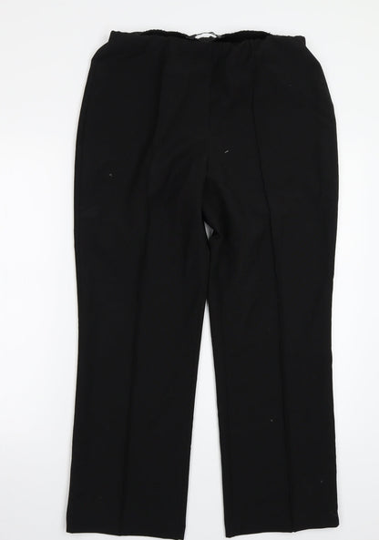 Womens UK Size 12 Preworn Regular Fit  Black Trousers