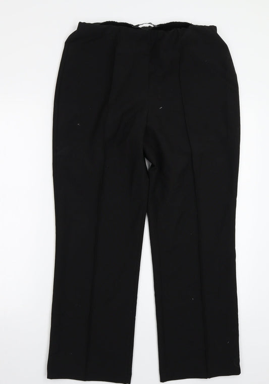 Womens UK Size 12 Preworn Regular Fit  Black Trousers