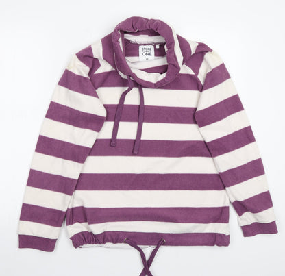Store Twenty One Womens White Striped Pullover Jumper Size 10