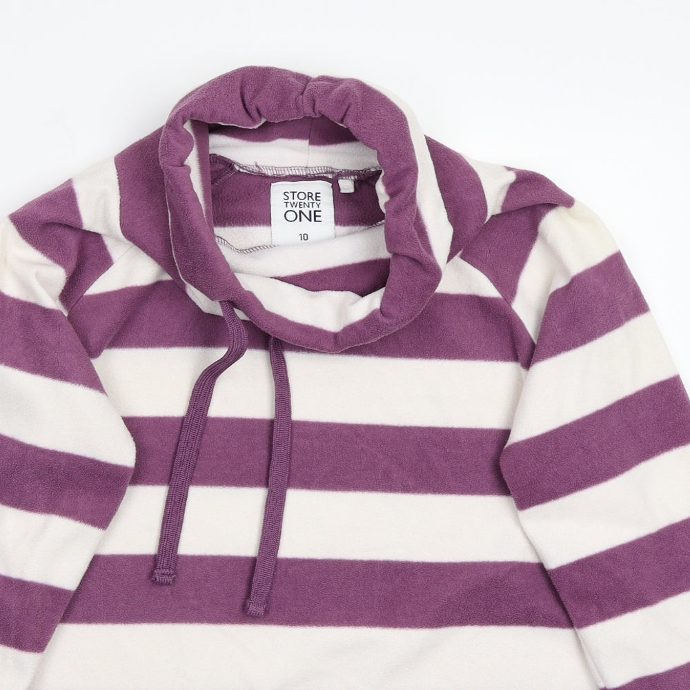 Store Twenty One Womens White Striped Pullover Jumper Size 10