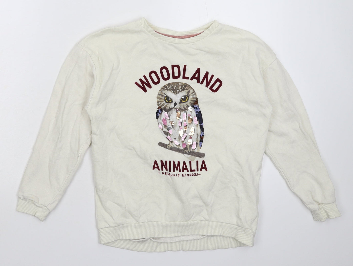 H&M Womens White   Pullover Sweatshirt Size S