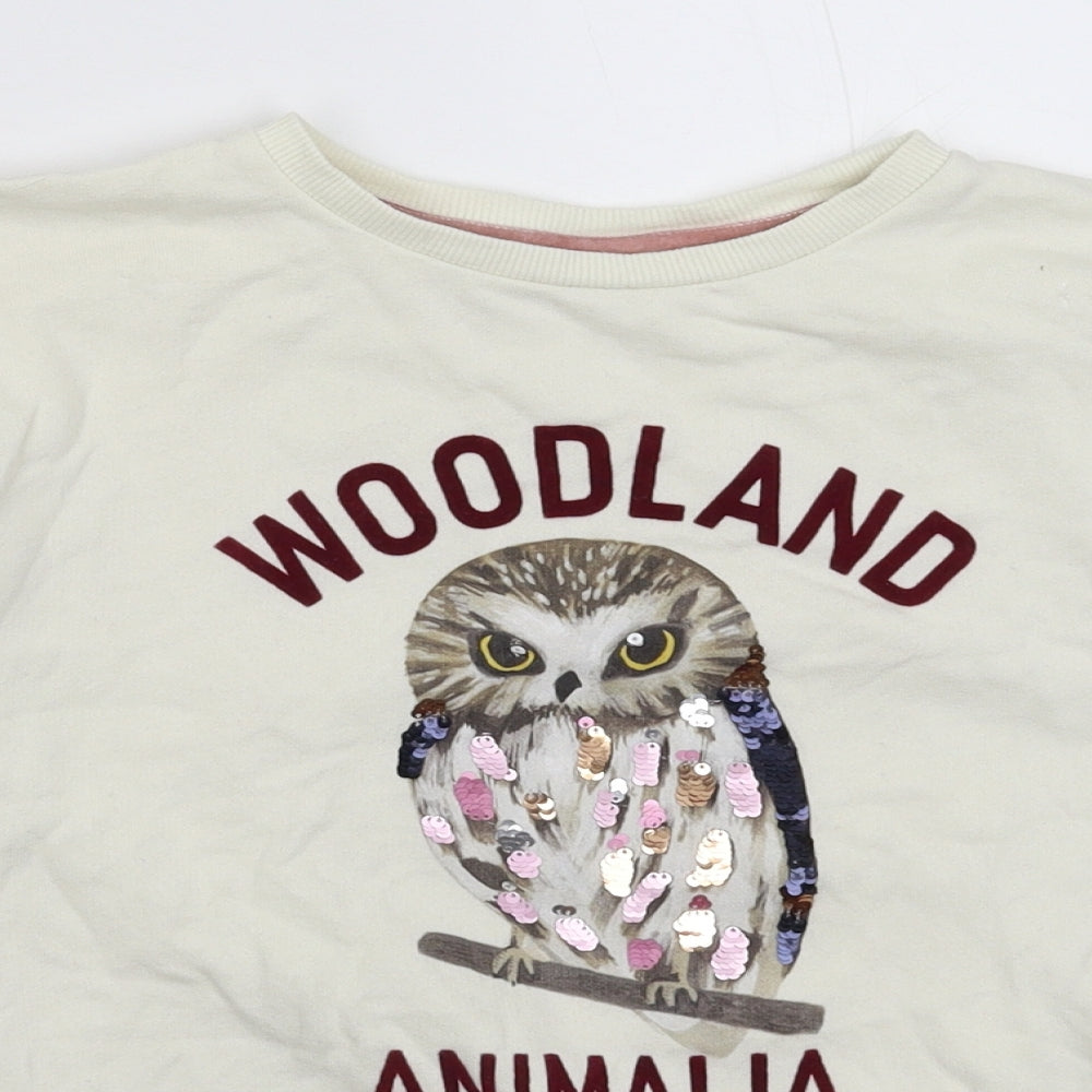 H&M Womens White   Pullover Sweatshirt Size S