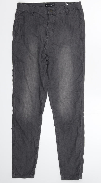 PRETTYLITTLETHING Womens Grey  Denim Jegging Jeans Size 10 L27 in