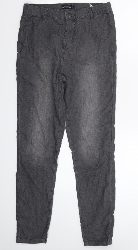 PRETTYLITTLETHING Womens Grey  Denim Jegging Jeans Size 10 L27 in