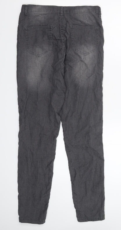PRETTYLITTLETHING Womens Grey  Denim Jegging Jeans Size 10 L27 in