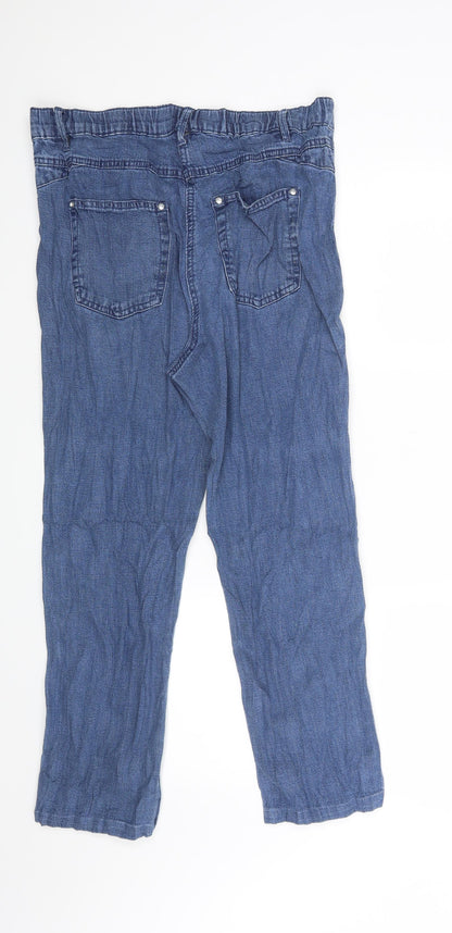 Being casual Womens Blue  Denim Straight Jeans Size 14 L25 in