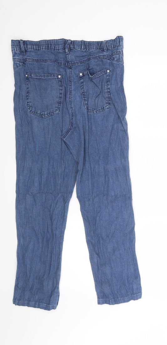Being casual Womens Blue  Denim Straight Jeans Size 14 L25 in