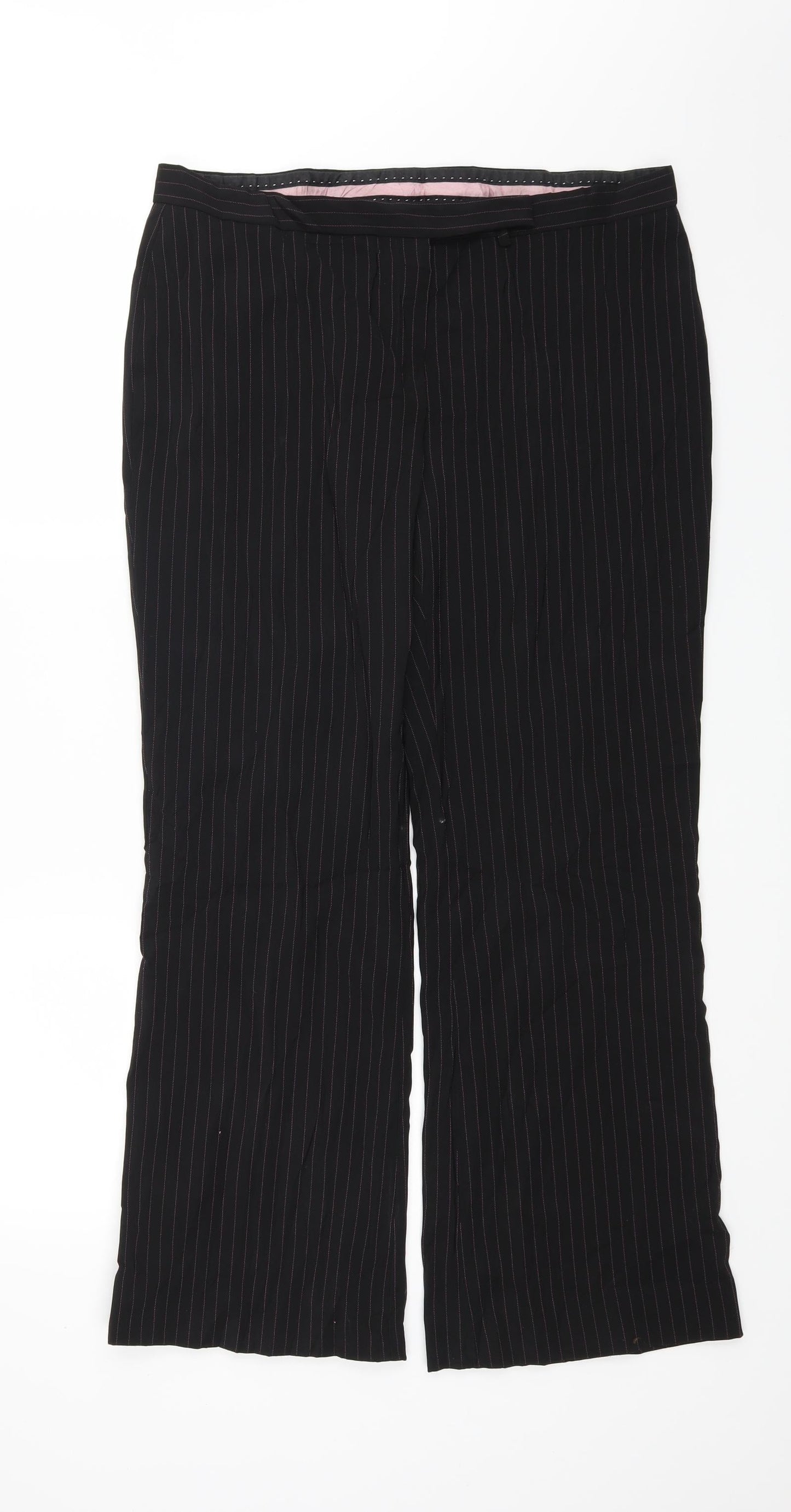 Womens UK Size 16 River Island Regular Fit  Black Trousers