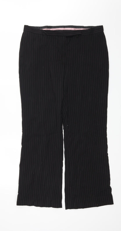 Womens UK Size 16 River Island Regular Fit  Black Trousers