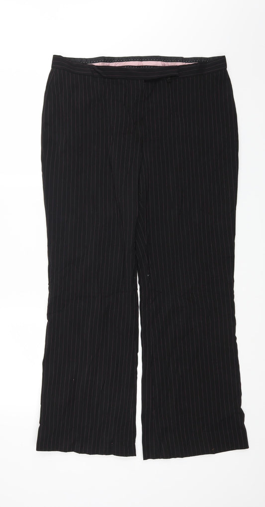 Womens UK Size 16 River Island Regular Fit  Black Trousers