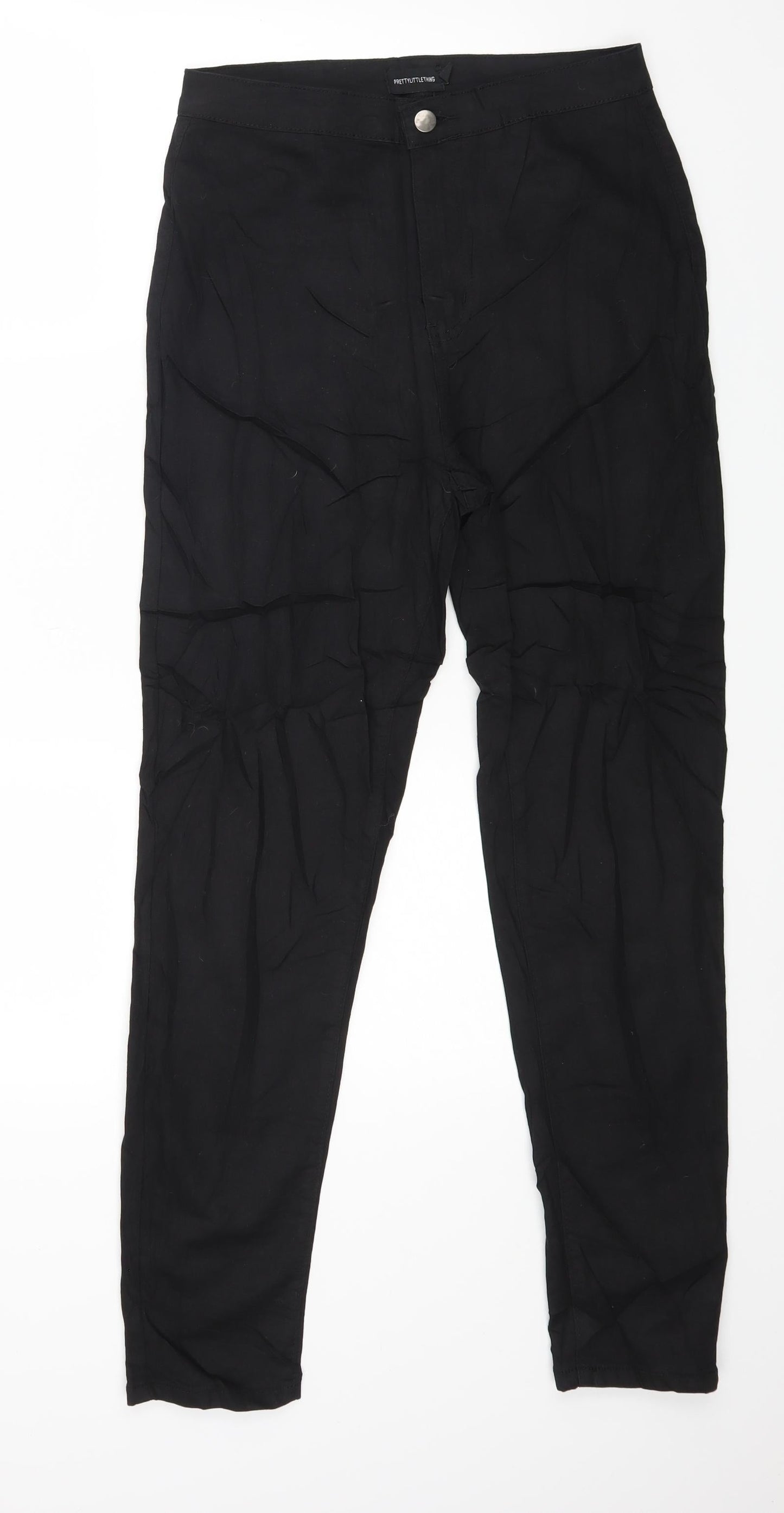 PRETTYLITTLETHING Womens Black  Denim Skinny Jeans Size 10 L27 in