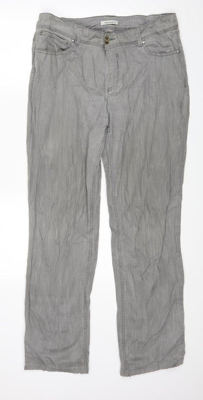 Yessica Womens Grey  Denim Straight Jeans Size 14 L28 in