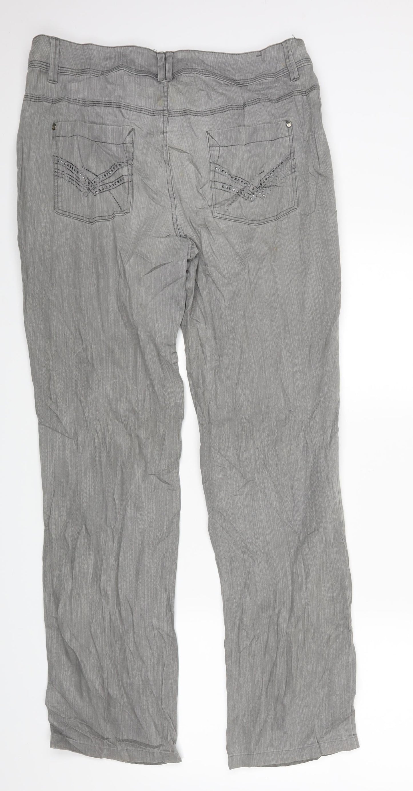 Yessica Womens Grey  Denim Straight Jeans Size 14 L28 in