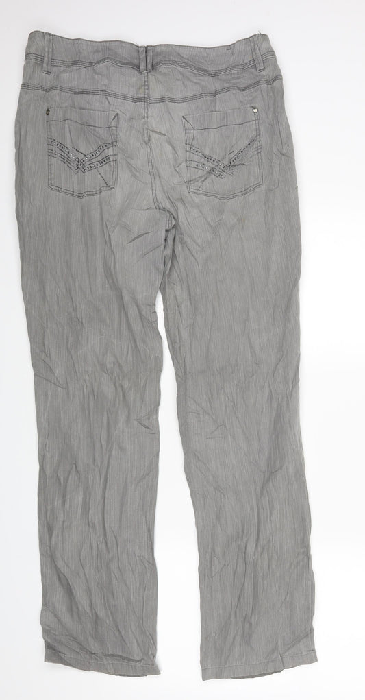 Yessica Womens Grey  Denim Straight Jeans Size 14 L28 in