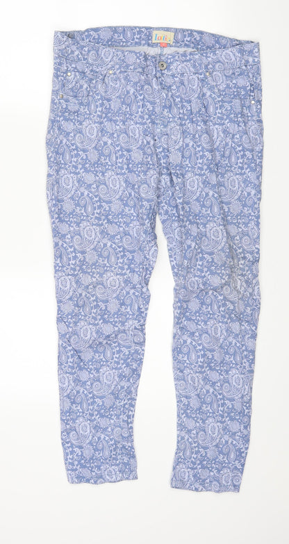 Lottie Womens Blue Floral Denim Skinny Jeans Size 12 L27 in